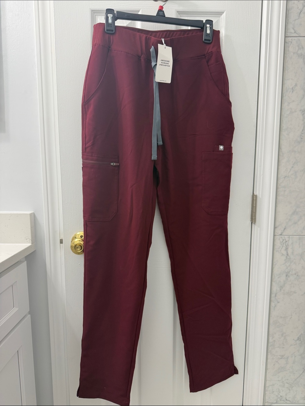 Figs “Yola” Women's Maroon Drawstring Scrub Pants